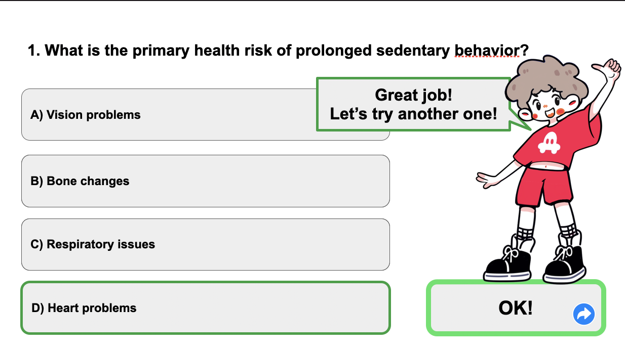 SoleMate avatar-led reminder testing screen